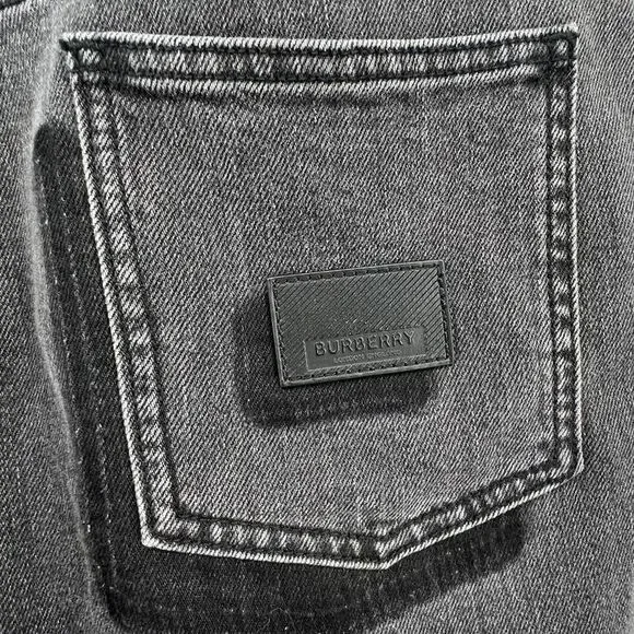 Burberry Women W30 Mid Rise Skinny Stretch Jeans Denim‎ Black Gray Wash Leather